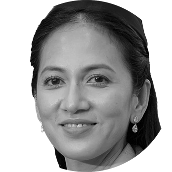 Black and white portrait of Pich Chanmony
