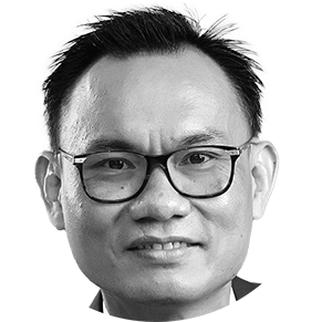 Black and white portrait of Lau Vann