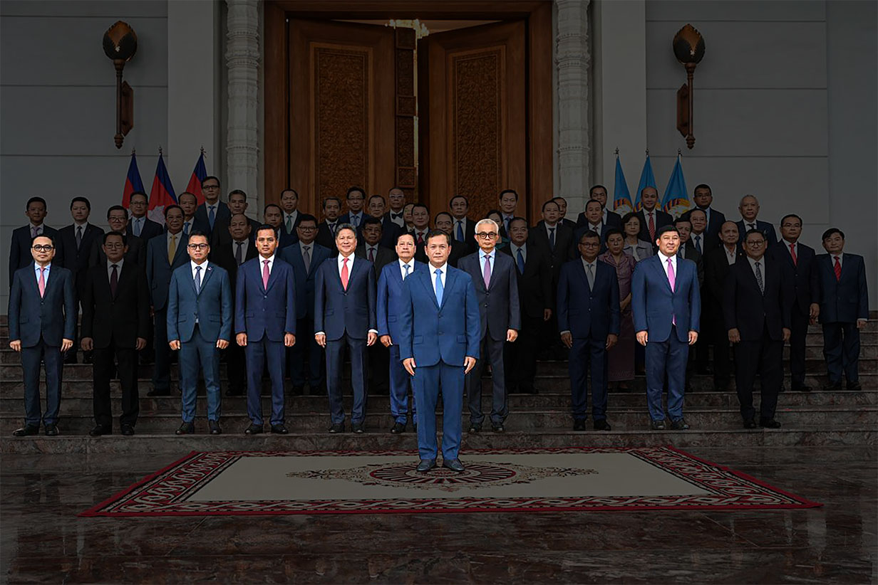 Hun Manet's cabinet members highlighted in the graphic